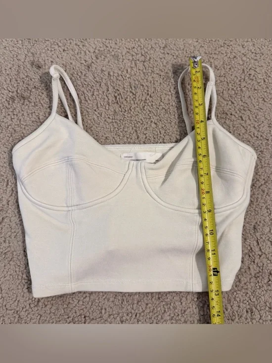 Oak + Fort Cream Crop Top Bustier Tank Womens Medium Minimalist Aritzia Style - Picture 4 of 5